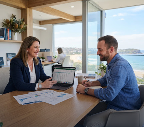 Accountant meeting with a small business client